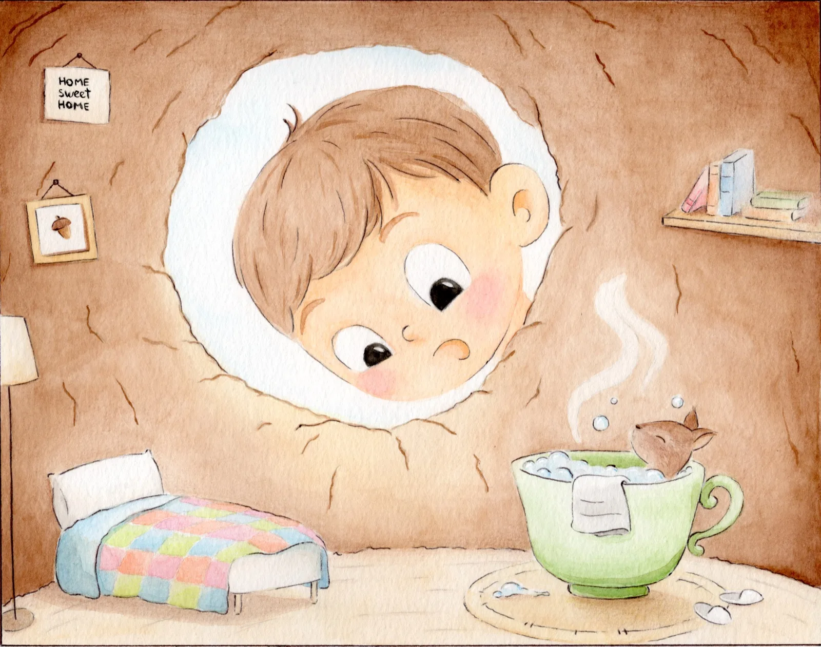 Charming squirrel illustration for children's picture book by Daniela Collomb